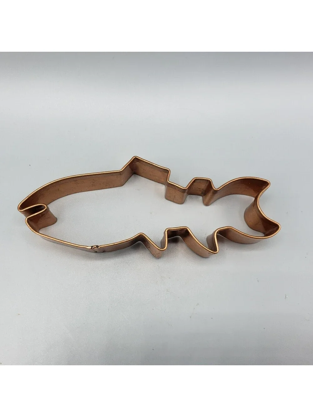 Solid Copper Cookie Cutter Shark Fish Large 6 Inches Long Ocean Sea Life